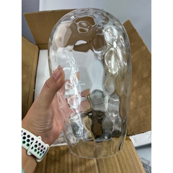 Saduenfr Glass Farmhouse Style Pendant Hanging Light Fixture Brushed Gold - Picture 3 of 7